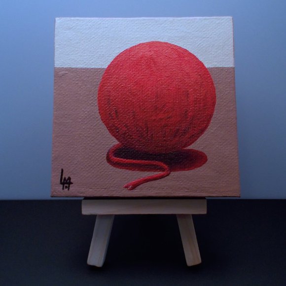 Acrylic Painting - Red Yarn - Picture 2 of 5